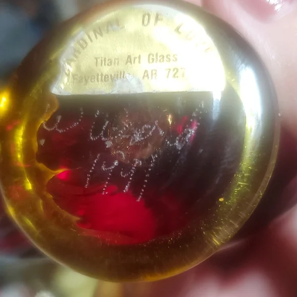 Vtg Cardinal Of Love Signed By W Ward 1991 With Glowing Bottom - Picture 4 of 5